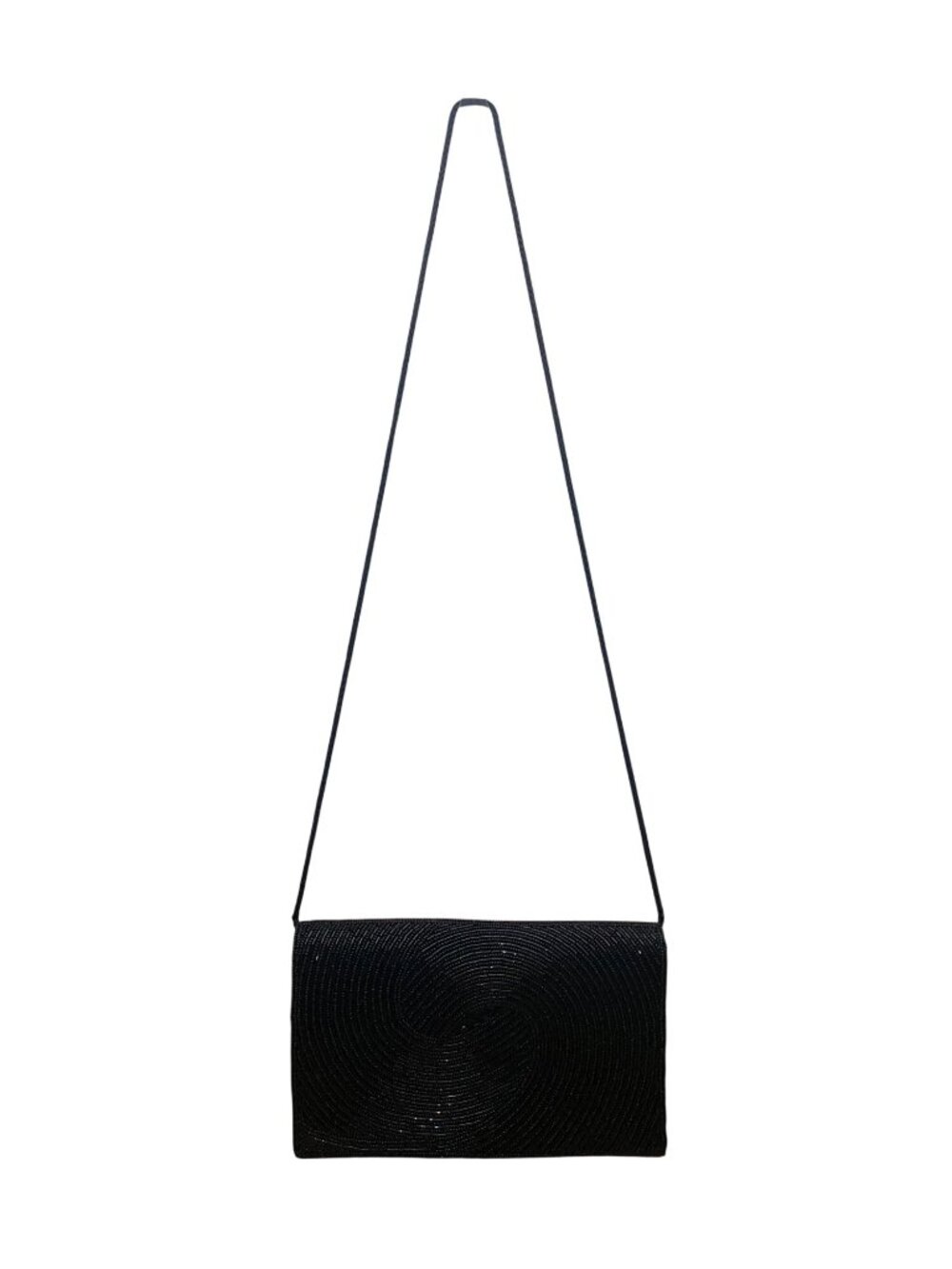 Lord + Taylor Women’s Black Beaded Spiral Detail Shoulder Strap Evening Clutch